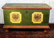 AUTHENTIC PAINTED BLANKET CHEST c. 1800-50 /