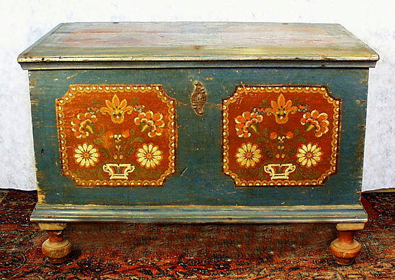 AUTHENTIC PAINTED BLANKET CHEST c.1800-50 BLC22