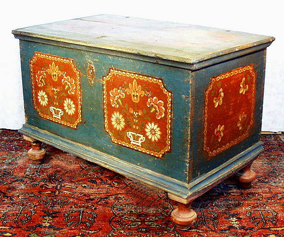AUTHENTIC PAINTED BLANKET CHEST c.1800-50 BLC22