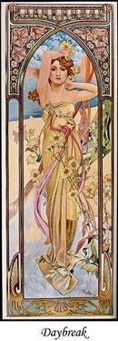 4 MUCHA ART NOUVEAU POSTERS