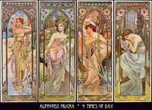 4 MUCHA ART NOUVEAU POSTERS