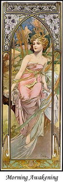 4 MUCHA ART NOUVEAU POSTERS
