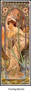 4 MUCHA ART NOUVEAU POSTERS