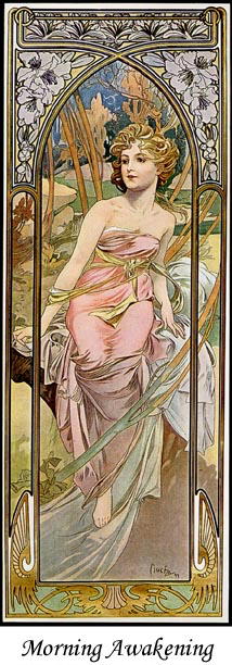 4 MUCHA ART NOUVEAU POSTERS