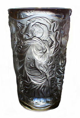 CZECH 1930's SIGNED ENGRAVED CAMEO GLASS VASE 4