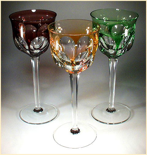 6 SIGNED MOSER VINTAGE WINE GOBLETS / CG013