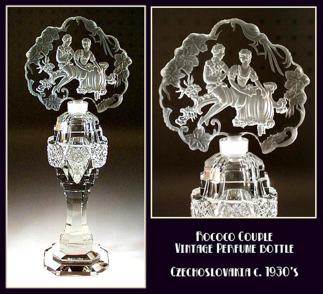 CZECH VINTAGE FIGURAL PERFUME BOTTLE / OPB017