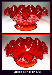 BEAUTIFUL RUBY RED COLOR GLASS BOWL GL13