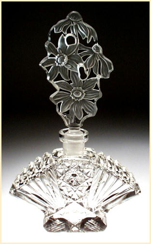 CZECH VINTAGE CUT CRYSTAL FIGURAL PERFUME