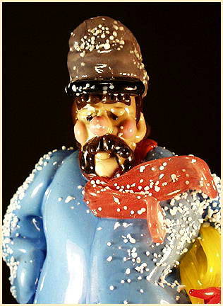 CZECH VINTAGE ART GLASS FIGURE MUSICIAN