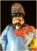 CZECH VINTAGE ART GLASS FIGURE MUSICIAN