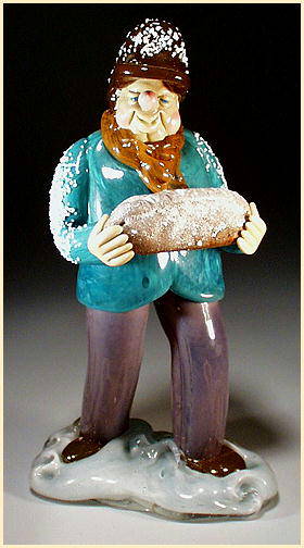 CZECH VINTAGE ART GLASS FIGURE BAKER NATIVITY