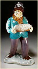 CZECH VINTAGE ART GLASS FIGURE BAKER NATIVITY