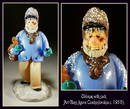 CZECH VINTAGE ART GLASS FIGURE MAN W SACK