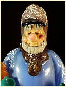 CZECH VINTAGE ART GLASS FIGURE MAN W SACK