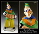 CZECH VINTAGE ART GLASS CLOWN W ACCORDION