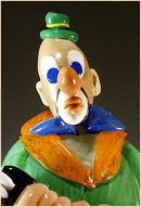 CZECH VINTAGE ART GLASS CLOWN W ACCORDION