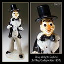 CZECH VINTAGE ART GLASS CLOWN CONDUCTOR