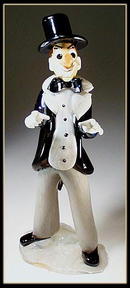 CZECH VINTAGE ART GLASS CLOWN CONDUCTOR