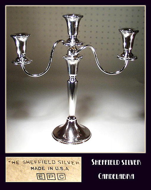 SHEFFIELD SILVER 3 TIER CANDELABRA / SL005