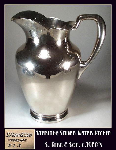 VINTAGE 1920's KIRK STERLING SILVER WATER