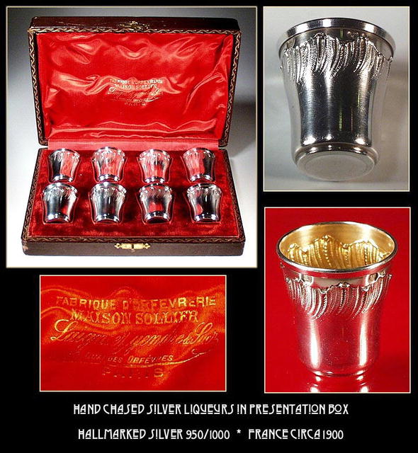 ANTIQUE FRENCH SILVER LIQUEUR SET