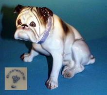 GERMAN PORCELAIN BULLDOG FIGURINE / FG017D