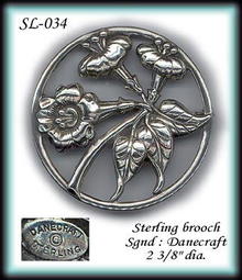VINTAGE DANECRAFT STERLING BROOCH SL034