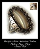 VINTAGE SIGNED AMERICAN INDIAN SILVER RING #83
