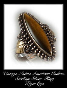 VINTAGE SIGNED AMERICAN INDIAN SILVER RING #84