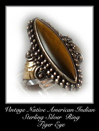 VINTAGE SIGNED AMERICAN INDIAN SILVER RING #84