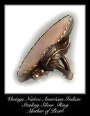 VINTAGE AMERICAN INDIAN SILVER TURQUOISE RING #90