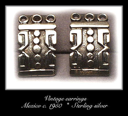 VINTAGE MEXICAN SILVER EARRINGS #98