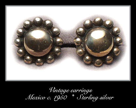 VINTAGE MEXICAN SILVER EARRINGS #99