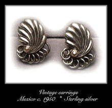 VINTAGE MEXICAN SILVER EARRINGS #100
