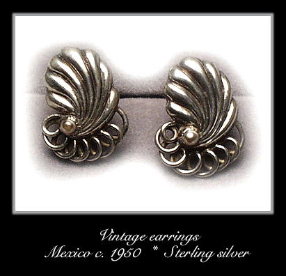 VINTAGE MEXICAN SILVER EARRINGS #100