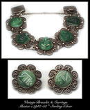 VINTAGE MEXICAN SILVER BRACELET & EARRINGS SET