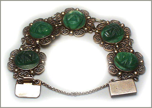 VINTAGE MEXICAN SILVER BRACELET & EARRINGS SET
