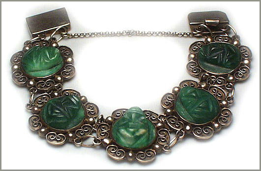 VINTAGE MEXICAN SILVER BRACELET & EARRINGS SET