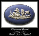 VINTAGE 1953 STERLING WEDGWOOD PUTTI BROOCH #107