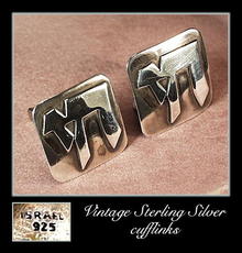 VINTAGE JUDAICA SILVER CUFFLINKS #115