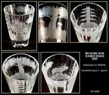 OLD ENGRAVED BEAKER VASE MOSER DEER LOBMEYR