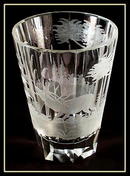 OLD ENGRAVED BEAKER VASE MOSER DEER LOBMEYR