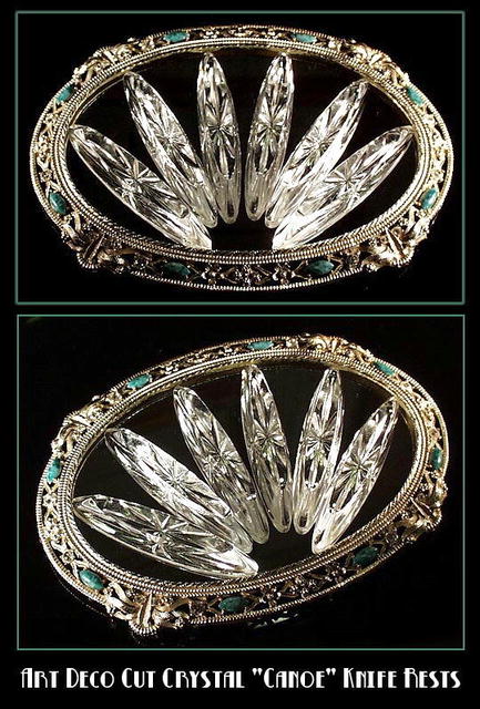 (6) ART DECO CUT CRYSTAL