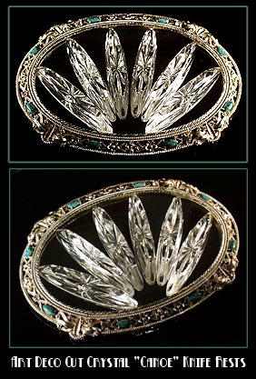 (6) ART DECO CUT CRYSTAL