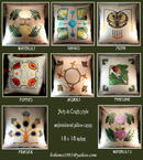 3 ARTS & CRAFTS MISSION EMBROIDERED PILLOW