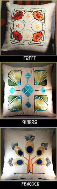 3 ARTS & CRAFTS MISSION EMBROIDERED PILLOW