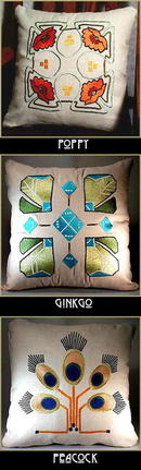 3 ARTS & CRAFTS MISSION EMBROIDERED PILLOW