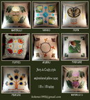 3 ARTS & CRAFTS MISSION EMBROIDERED PILLOW
