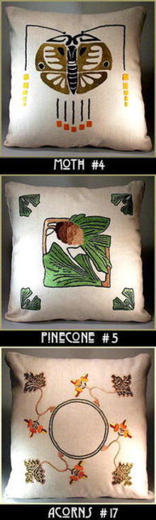 3 ARTS & CRAFTS MISSION EMBROIDERED PILLOWS